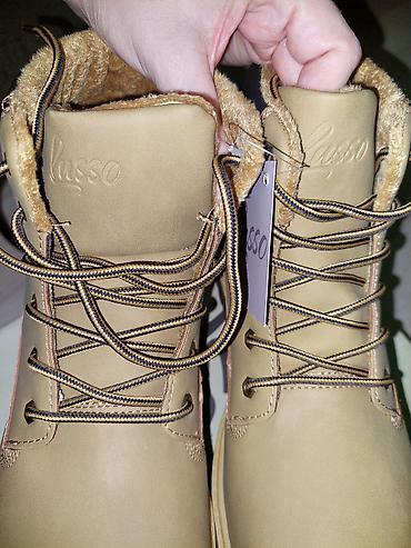 Čizme: Čizme Lusso – muški model - Boja: žuta (camel) sa crnim ojačanjem oko — 8
