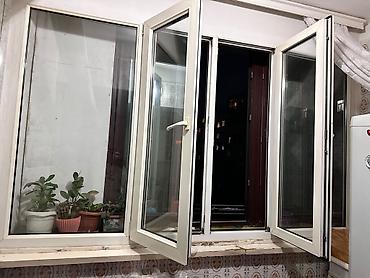 PVC plastik pəncərə dəsti - Material: ağ PVC profil - Quruluş: 3