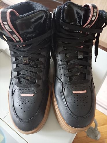 comfort by lusso: Puma visoke patike – crne sa braon đonom - Model: visoke kožne patike — 2
