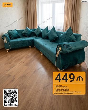 Диваны: Künc Divan – Kod: 2522 - Ölçülər: 280 × 200 sm - Mexanizm: açılan — 1