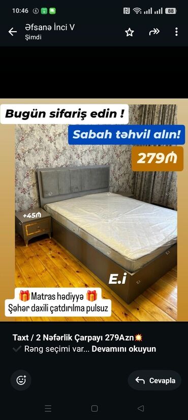 купить круглый стеклянный стол на кухню: *Taxt / 2 Nəfərlik Çarpayı 279Azn💥* ✔️ Rəng seçimi var ✔️ Matireal