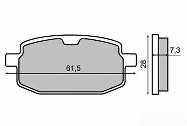 dim staklo: Predstavljen je set kočionih pločica za motocikle, dimenzija 61,5 mm x — 2