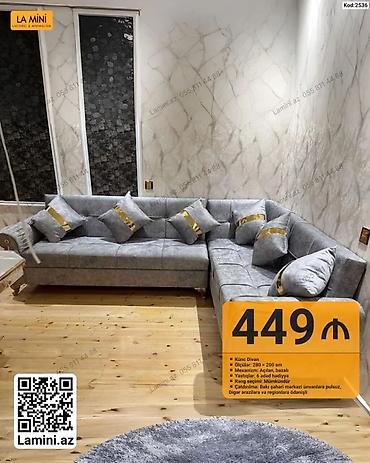 Divanlar: Künc divan – La Mini dizayn - Ölçülər: 280 × 200 sm - Mexanizm — 1