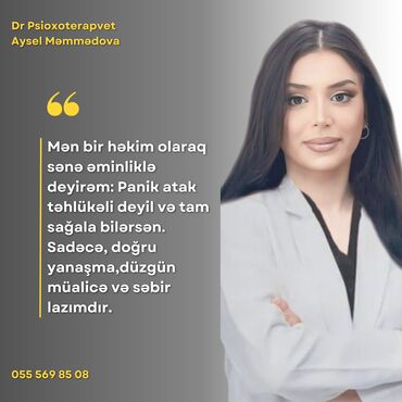 Sağlamlıq və gözəllik: Dr Psixiatr Aysel Memmedova.
Online seans 1 giris/26 Azn