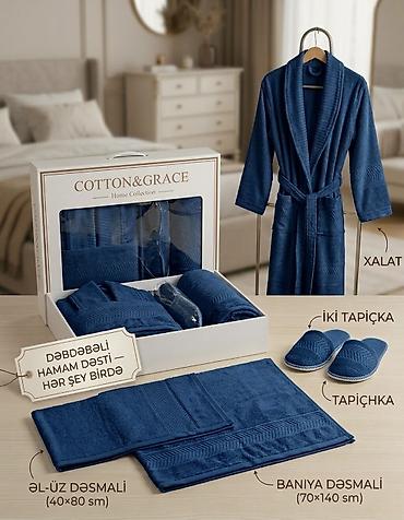 yeni il sufre: Hamam üçün Yeni rəng - Mavi Pambıq Dəsmal, Ödənişli çatdırılma, Rayonlara çatdırılma — 2