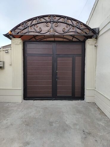 Həyət darvazaları: Dəmir Həyət darvazası, Jalüz, Avtomatik, Qapı ilə, rəng - Boz — 9