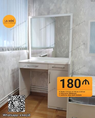 biocos kremi aptek: LA MiNi – lakonik və minimal dizaynlı makiyaj/iş masası güzgü ilə