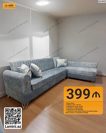 Künc divan – La Mini - Ölçülər: 260 × 160 sm - Mexanizm: açılan