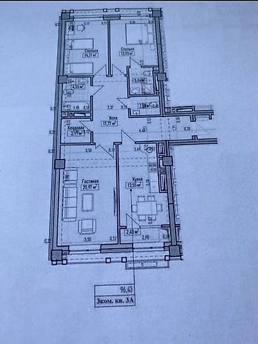 Продажа квартир: 3 комнаты, 96 м², Элитка, 7 этаж, Готовая ПСО (под самоотделку) — 9