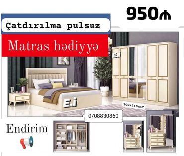 qapi seyif: *6 Qapılı Yataq dəsti 950Azn💥* ✔️ Rəng seçimi va ✔️ Matireal Rusiya