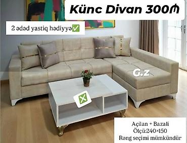 Sifarişlə mebel: Künc divan, Qonaq otağı üçün, Bazalı, Açılan, Kitab — 1