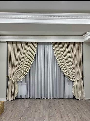 Шторы и занавески: Комплект штор, С тюлем в комплекте, Изготовление на заказ, Для зала — 46