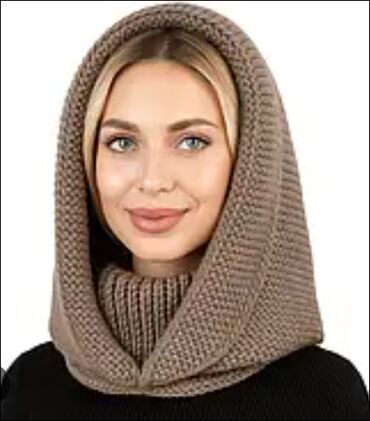 женские шапки из кролика: Trikotaj kapüşonlu şarf (snood) - Model: iki funksiyalı – həm başlığı lalafo.az -da женские шапки из кролика: Trikotaj kapüşonlu şarf (snood) - Model: iki funksiyalı – həm başlığı