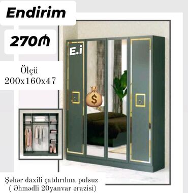 Divanlar: Yeni, Açılan, Düz dolab, Qarderob, paltar dolabı
