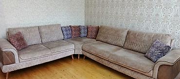 Divan və kreslo dəstləri: Künc divan dəsti - L formalı, 2 hissədən ibarət künc divan; geniş — 1
