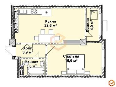 район бгу: 1 комната, 50 м², БГУ Элитка, 10 этаж, ПСО (под самоотделку) — 2