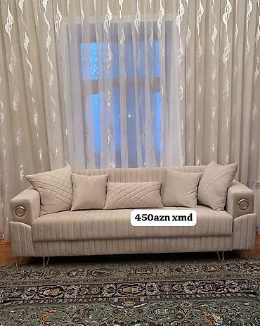 saloglu divan: Model: üç nəfərlik yumşaq divan - Rəng: krem/bej - Material: yumşaq — 1