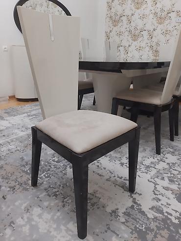 qonaq masa: Qonaq otağı üçün, İşlənmiş, Açılan, Oval masa, 8 stul — 5