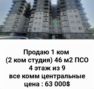 срочно продаётся дом в жил массиве калыс ордо: 1 комната, 46 м², Элитка, 4 этаж, ПСО (под самоотделку)