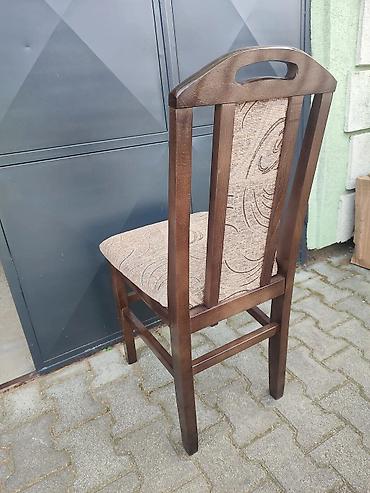 Stolice: Drvena trpezarijska stolica sa naslonom - Konstrukcija: masivno drvo — 16