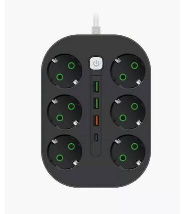 универсальные блоки питания: Cетевой фильтр с USB, 6 розеток 3 USB + 1 Type-C ﻿Удлинитель Power