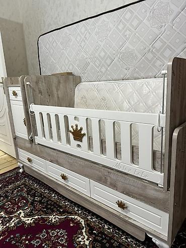 uşağ beşiyi: Uşaq beşiyi – “Melek Bebe” kombi model - Material: ağ–açıq palıd — 3