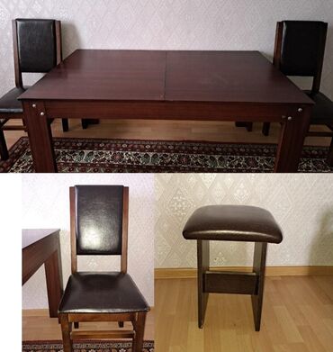 Комплекты столов и стульев: Stol 6 stul + 2 tabletqa satılır qiymət 250 AZN ünvan 9mkr &