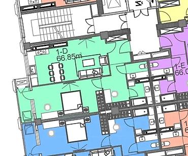 мкр кок жар: 2 комнаты, 66 м², Кок-Жар мкр 10 этаж, ПСО (под самоотделку) — 3