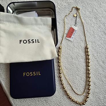 калье: Колье FOSSIL, золотистое, куплено в аутлете в Германии. - Двухрядный — 1