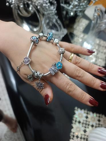 adli qolbaqlar: Gümüş rəngli charm Pandora qolbaq.38 qramdi - Material: gümüş rəngli — 3