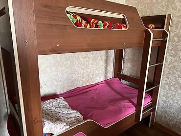 bunk bed: Двухъярусная кровать для детей/подростков - Материал: ЛДСП под дерево — 1