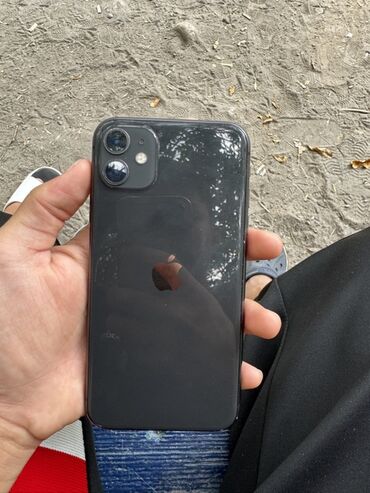 купить телефон айфон 11 бу: IPhone 11, Колдонулган, 128 ГБ, Кара, Каптама, 80 %
