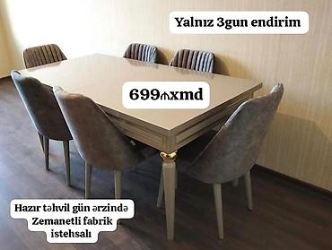 nol on beş: Yemək otağı dəsti - Dəst məzmunu: 1 yemək masası + 6 yumşaq — 1