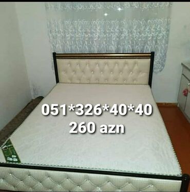 yuxuda taxt carpayi gormek: Новый, Двуспальная кровать, Без подьемного механизма, С матрасом, Без выдвижных ящиков, Азербайджан