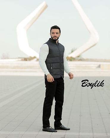jiletler: Kişi üçün qolsuz şişmə jilet – Boylik - Rəng: tünd boz - Kəsim — 1