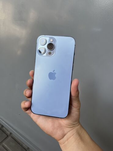 настольный пк: IPhone 13 Pro Max, Колдонулган, 256 ГБ, Sierra Blue, Коргоочу айнек, 100 %