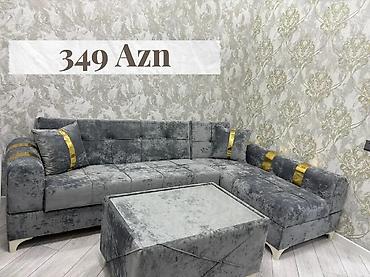 Künc divan dəsti – 349 AZN - Rəng: tünd-boz (vellur/maqqaş toxuması)