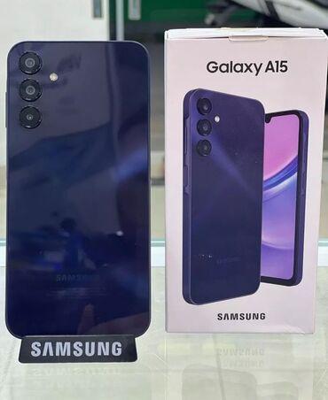 telefon kreditle: Samsung Galaxy A15, 128 ГБ, цвет - Черный, Гарантия, Кредит, Кнопочный