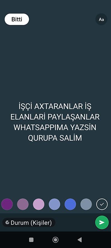 dayə axtariram: Işsizdiy qurupu ve iş elanlari paylawmaq istiyen qurupa qowula biler — 1