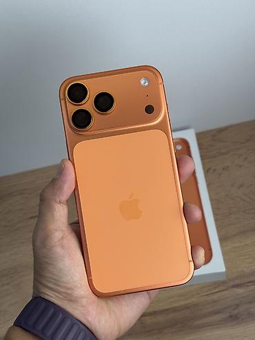 phone 5s: IPhone 17 Pro Max, Б/у, 512 ГБ, Оранжевый, Защитное стекло, Чехол, Кабель, 90 % — 1