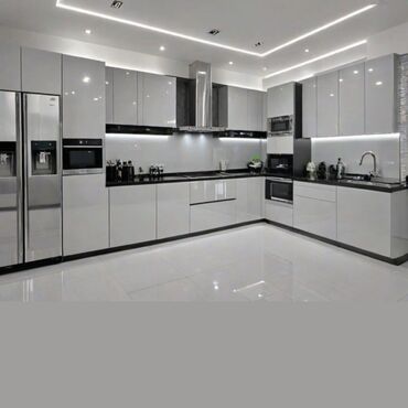 Sifarişlə mətbəx mebeli: Sifarişlə mətbəx dəsti, Özü çəkən petlələr, Mat laminat, Kredit var, Pulsuz çatdırılma, Rayonlara çatdırılma — 10