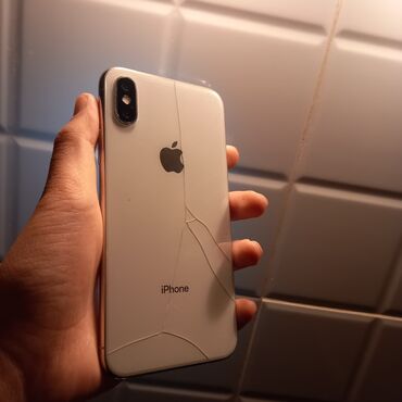 iphone продажа: IPhone X, Б/у, 64 ГБ, Белый, Защитное стекло, Чехол, 100 %