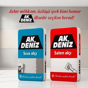 венецианская штукатурка в баку: AK DENİZ alçı məsulları, astar və üzlüyü vahid qiymətə 5.7 manat