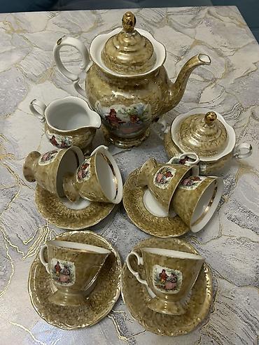 sufre dekoru: Çay dəsti, rəng - Qızılı, 6 nəfərlik, Polşa — 1