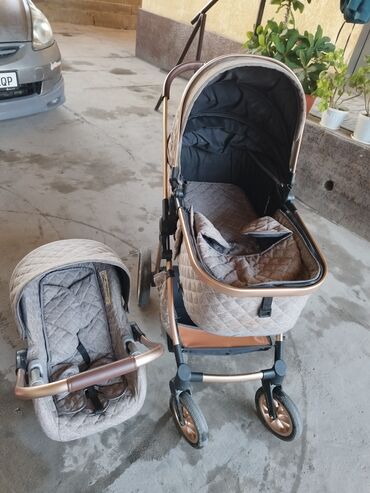 коляска peg perego: Коляска, цвет - Коричневый, Б/у