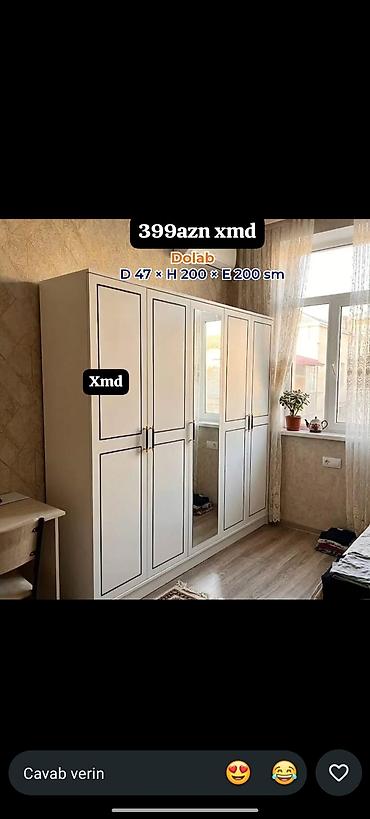 balaca skaflar: Dörd qapılı paltar dolabı - Ölçülər: D 47 × H 200 × E 200 sm - Rəng — 1
