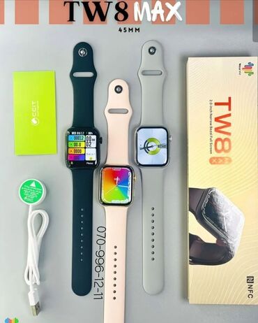 tw8 max smartwatch: Smart saat Watch 8 TW8 Max Apple Watch 8 super copy ⚜️ƏN Böyük Ekran