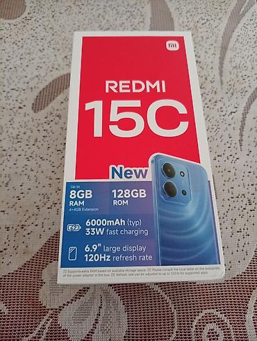 rush wave: Redmi, Redmi 15C, Новый, 128 ГБ, цвет - Синий, В рассрочку, 2 SIM — 1