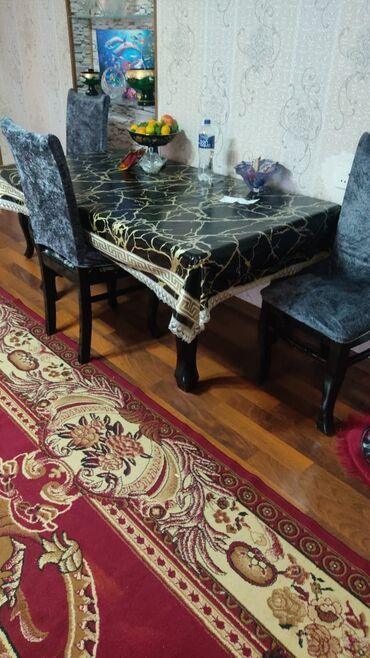 metbex stol stul: Mətbəx üçün, Açılmayan, Dördbucaq masa, 4 stul