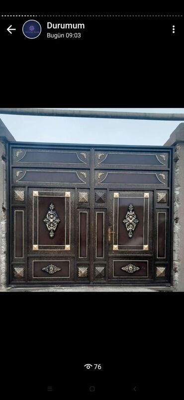 Həyət darvazaları: Dəmir darvazalar, ikilik list,17 profillə yığılan keyfiyyətli nağd və — 24